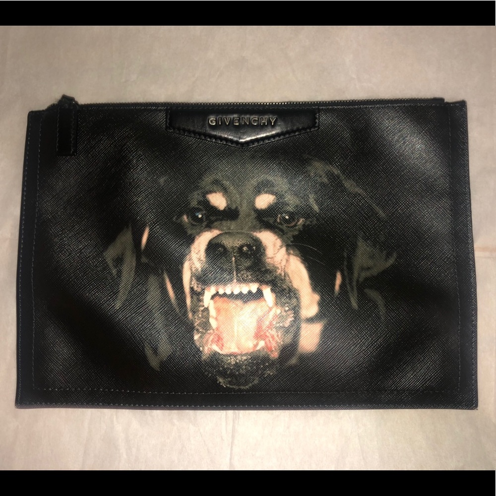 Givenchy Rottweiler dog face clutch